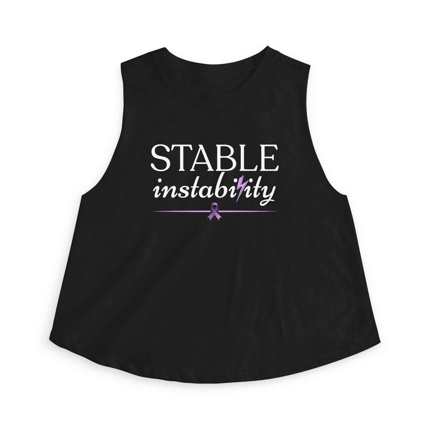 Stable Instability Epilepsy Awareness Crop Tank - Purple Ribbon