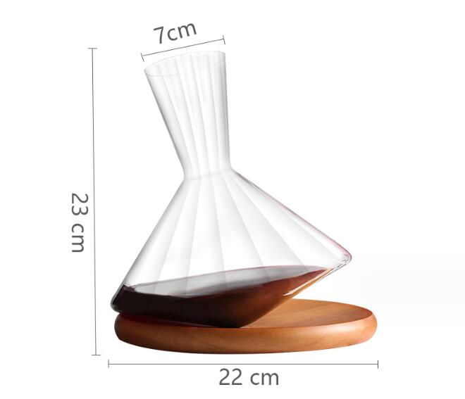 Premium Red Wine Carafe Tumbler Wine Dispenser Decanter with Wood Tray - Korvel