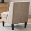 Velvet Upholstered Accent Chair with Cream Piping, Tan and Cream - Korvel