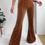 Pantalones Bootcut de Cintura Alta Acanalados
