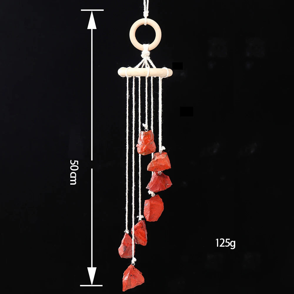 Juego de Campanas de Viento de Cristal Natural Hecho a Mano para Decoración del Hogar