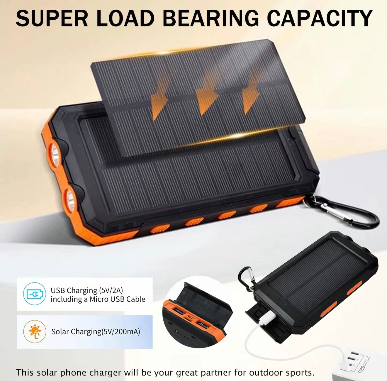 SolarCharge Outdoor Power Bank - Rugged & Reliable