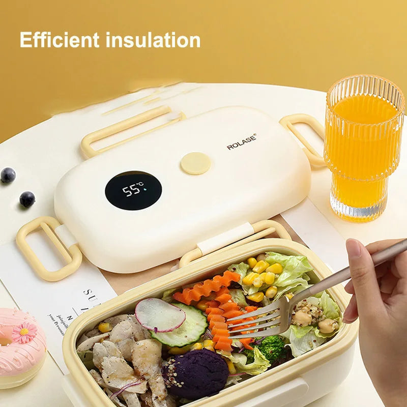 New Smart LCD Temperature Digital Display Insulated Lunch Box Portable Electric Lunch Box Lunch Box Suitable for Outdoor Travel - Korvel