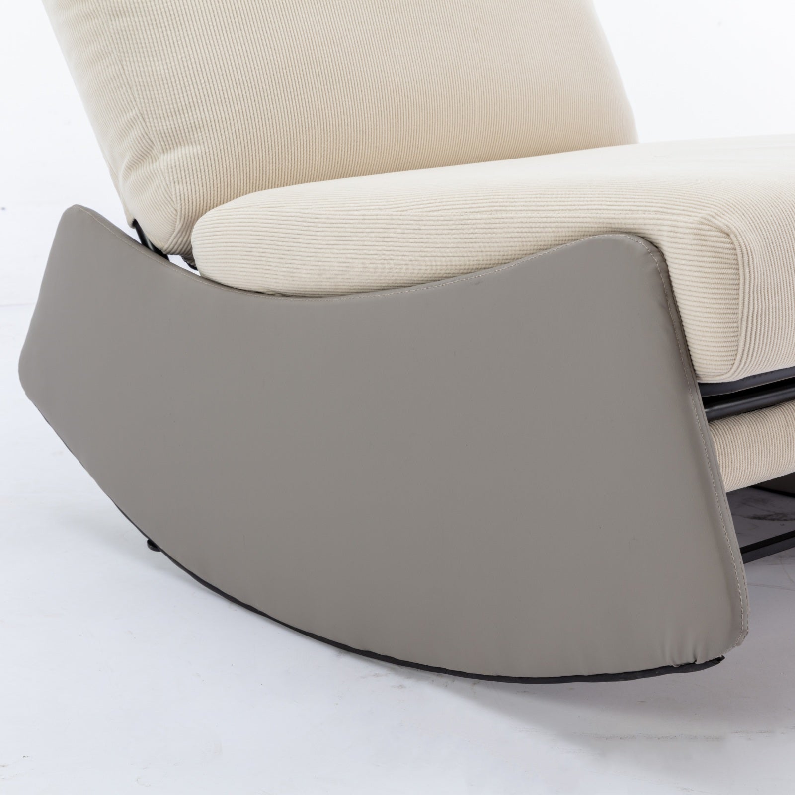 Modern rocking chair recliner, comfortable cushioned recliner with footstool, gray - Korvel