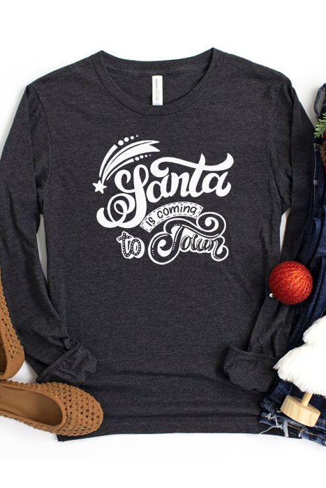 Santa is Coming to Town Long Sleeve Tee