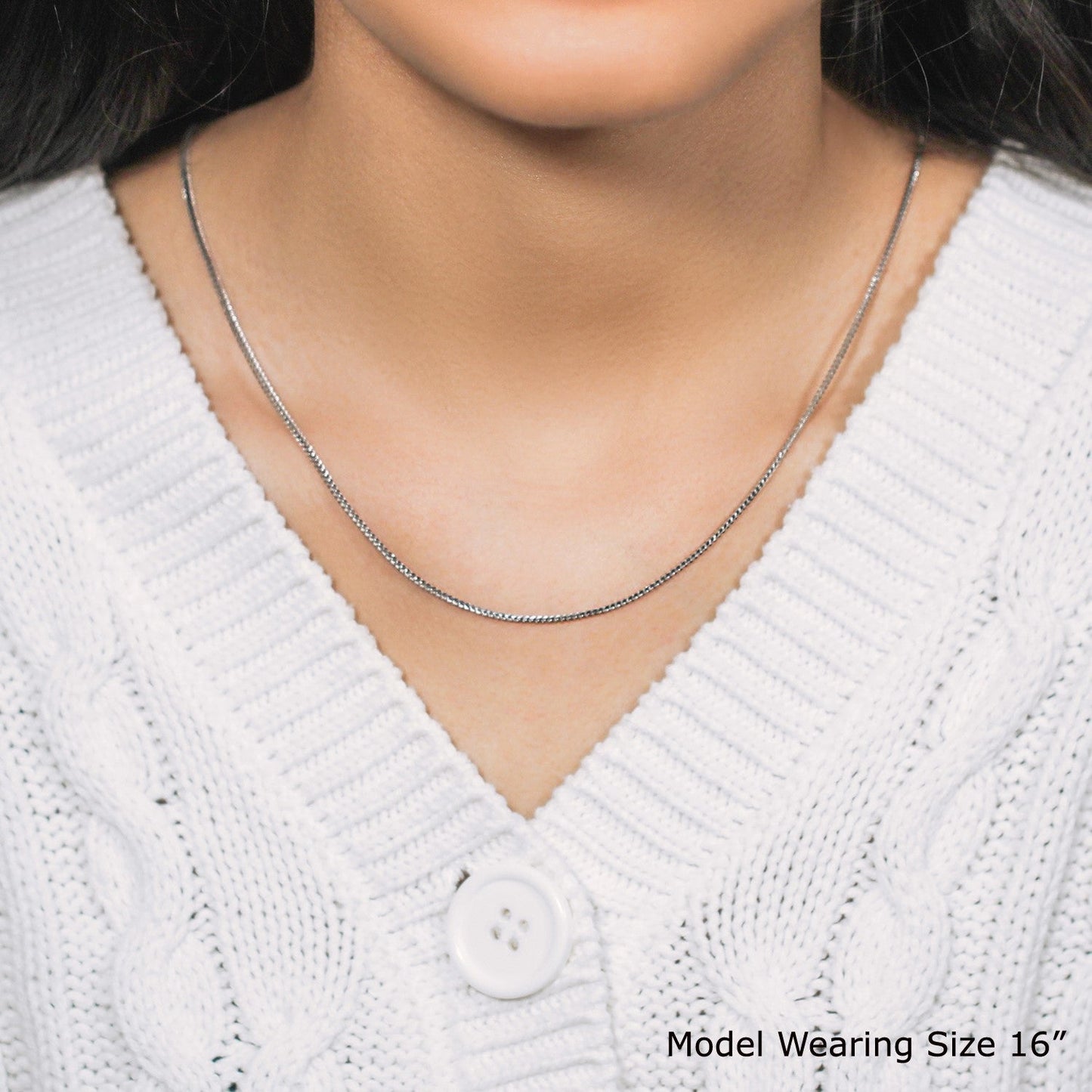 14k White Gold Franco Chain - 1.2mm Elegance