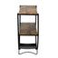 TREXM Rustic Industrial Design Demilune Shape Textured Metal Distressed Wood Console Table (Distressed Brown) - Korvel