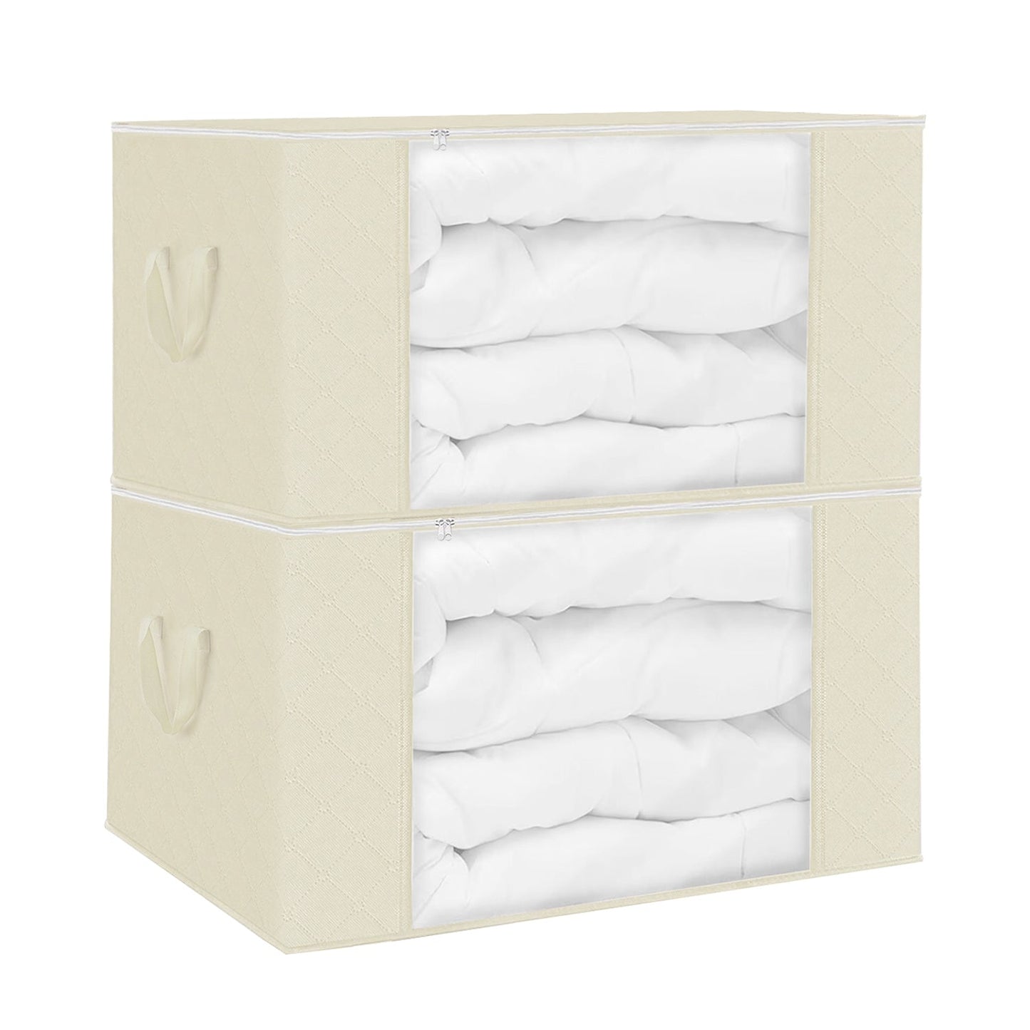 2Pcs Large Capacity Clothes Storage Bag with Clear Window