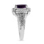 .925 Sterling Silver Amethyst and Diamond Accent Ring - Size 7