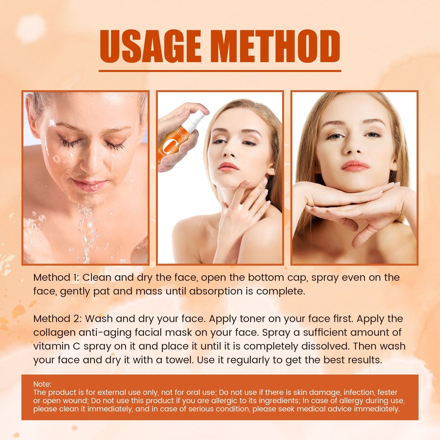 Vitamin C Moisturizing Spray Hydrates And Moisturizes Skin, Lightening Acne Spots And Whitening Spray - Korvel