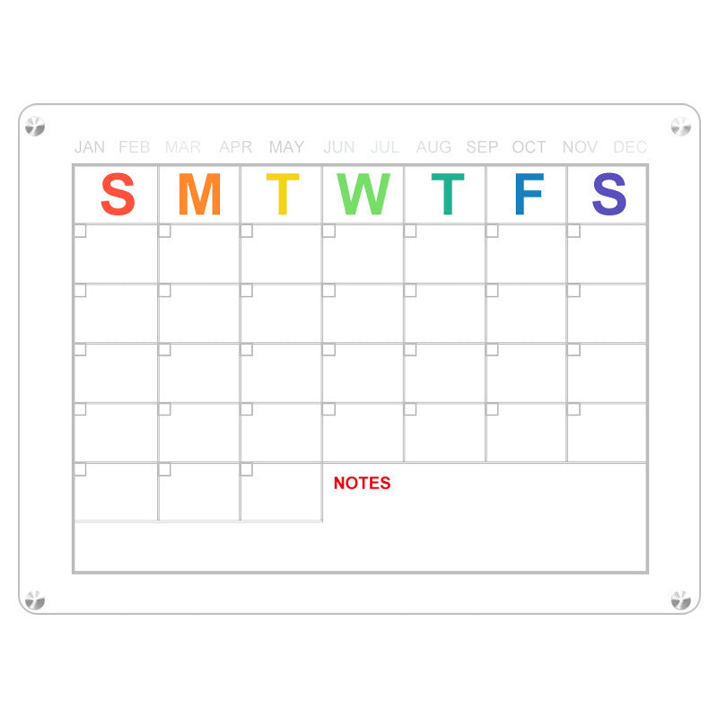 Acrylic message board magnetic refrigerator sticker household erasable calendar transparent note display board - Korvel