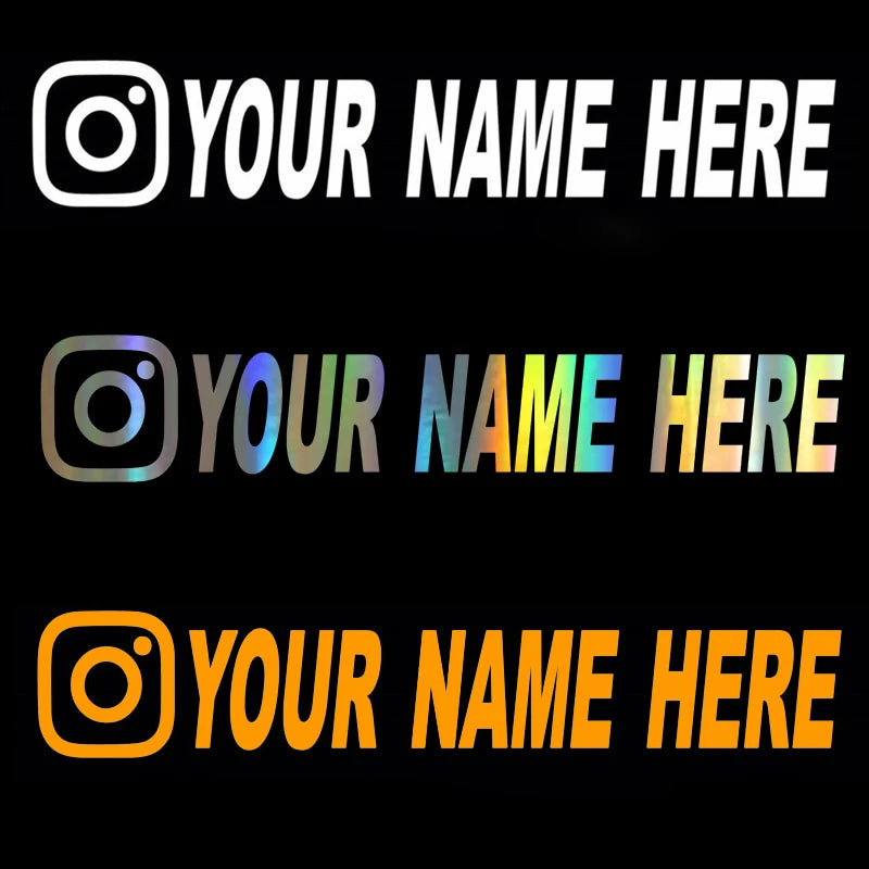 Custom username car stickers personalized Instagram motorcycle vinyl stickers - Korvel