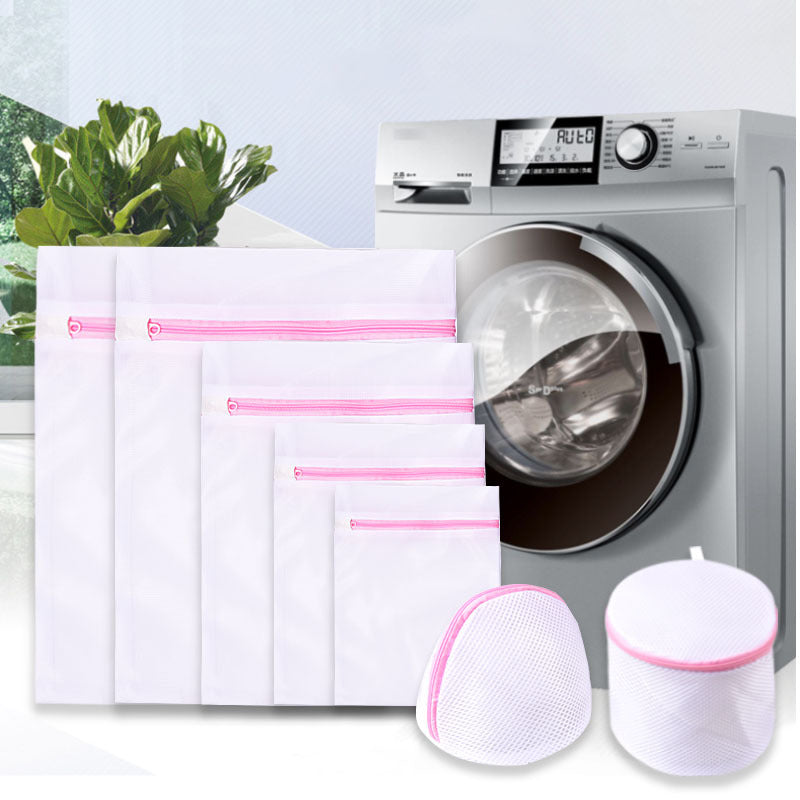 Ensemble de 7 sacs à linge zippés roses pour la protection des vêtements