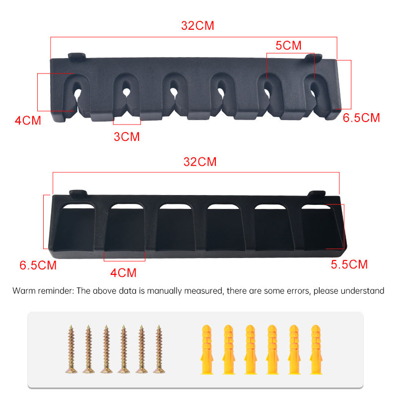 1pc 6-hole fishing rod wall mount, vertical/horizontal display frame - Korvel