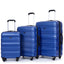 3 Piece Luggage Sets PC Lightweight & Durable Expandable Suitcase with Two Hooks, Spinner Wheels, TSA Lock, (21/25/29) Dark Blue - Korvel