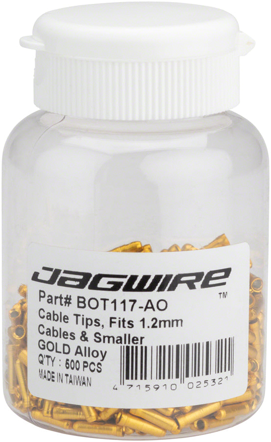 Jagwire 1.2mm Gold Cable End Crimps - Pack of 500