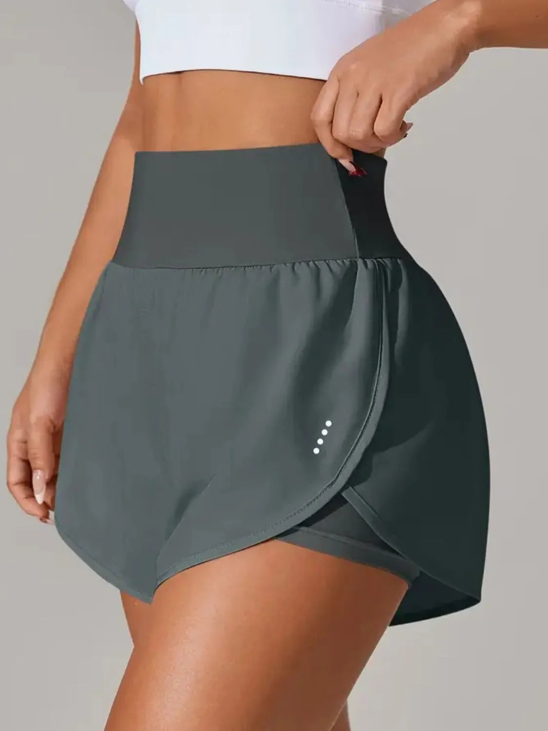 Shorts Actifs Taille Haute avec Poches