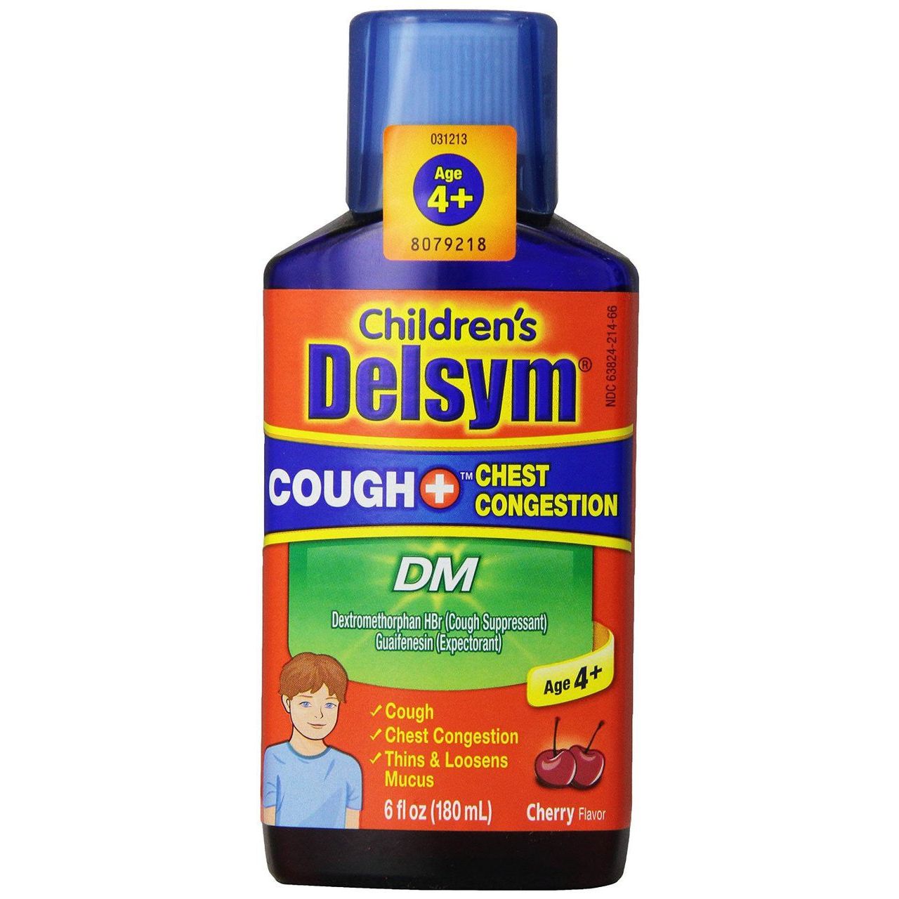 Delsym Max Strength Cough Plus Chest Congestion DM Liquid - Sabor a Cereza, 6 Oz