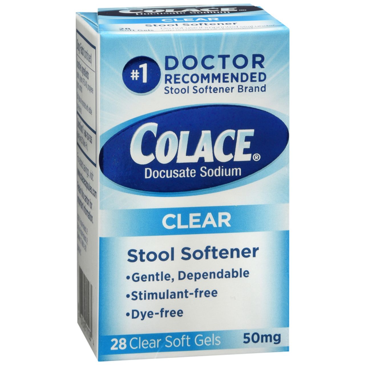 Colace Clear Stool Softener – 50 mg (28 Softgels)