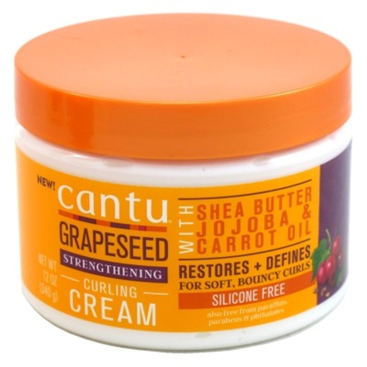 Crema para rizos fortalecedora de semilla de uva Cantu 12oz