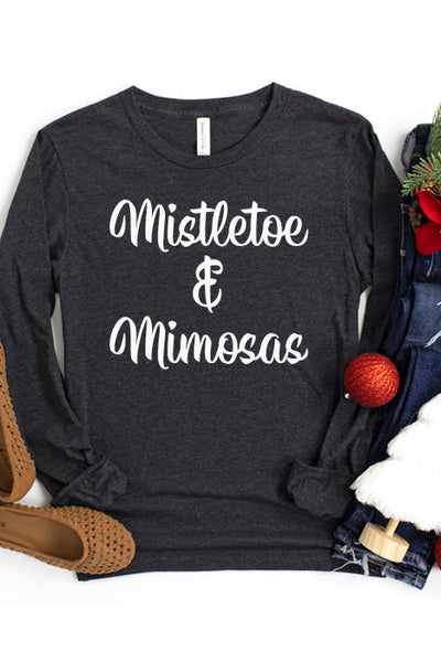 Mistletoe & Mimosas Long Sleeve Tee