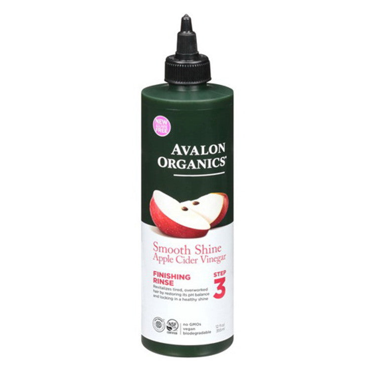 Rinçage au vinaigre de cidre de pomme Avalon Organics Smooth Shine - 12 Fl. Oz.