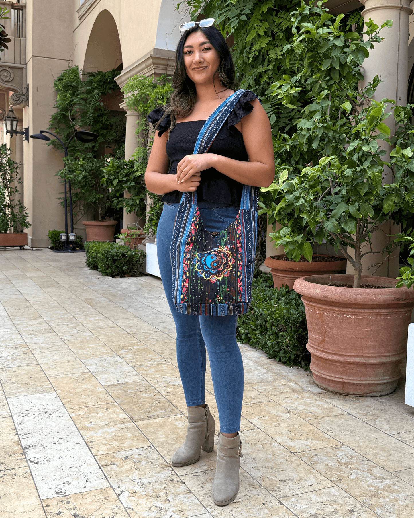 Bolso Hobo con Estampado Yin Yang de la Colección Kathmandu