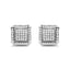 Pendientes de aro con diamantes en oro blanco de 10 quilates - 1.0 Cttw