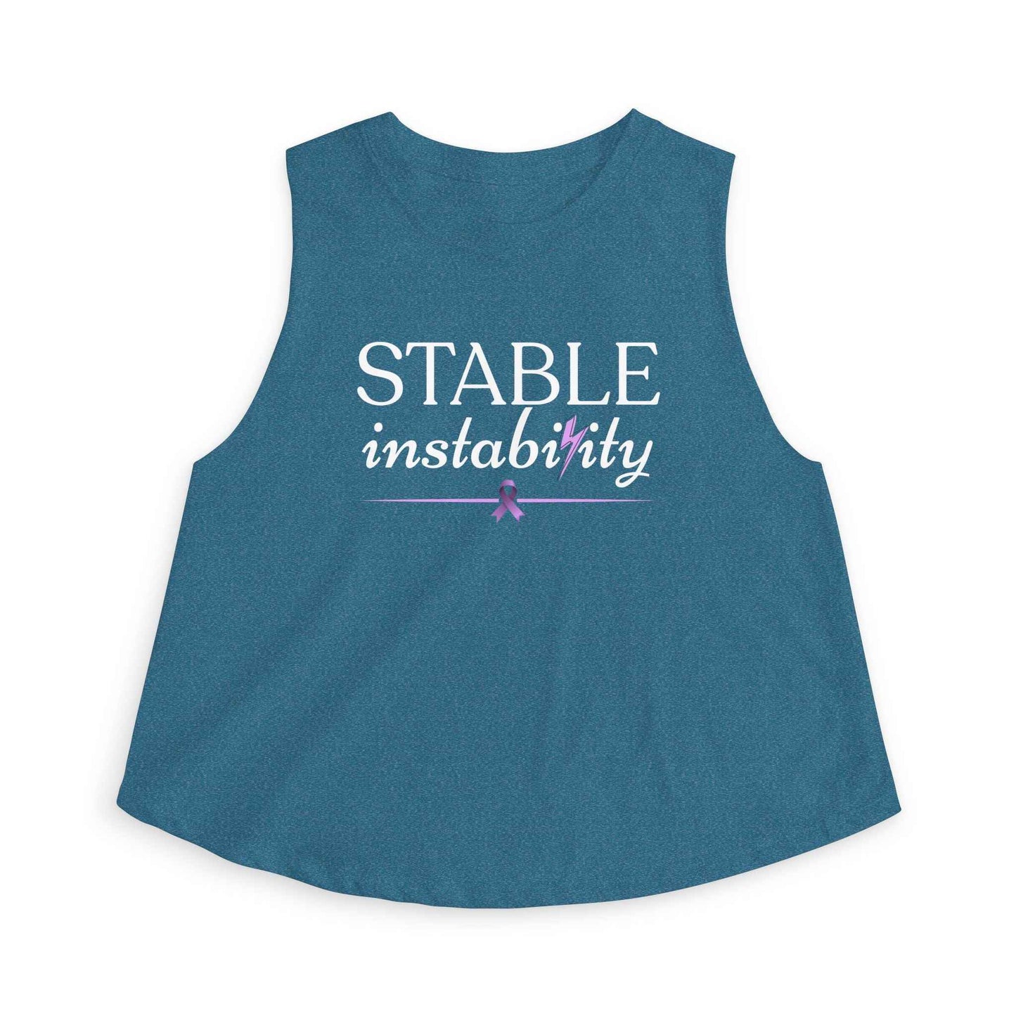 Stable Instability Epilepsy Awareness Crop Tank - Purple Ribbon