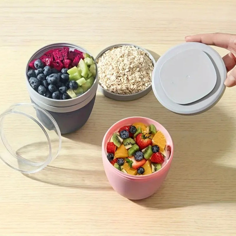 Portable Yogurt Cereal Cups with Lids for On-the-Go Meals