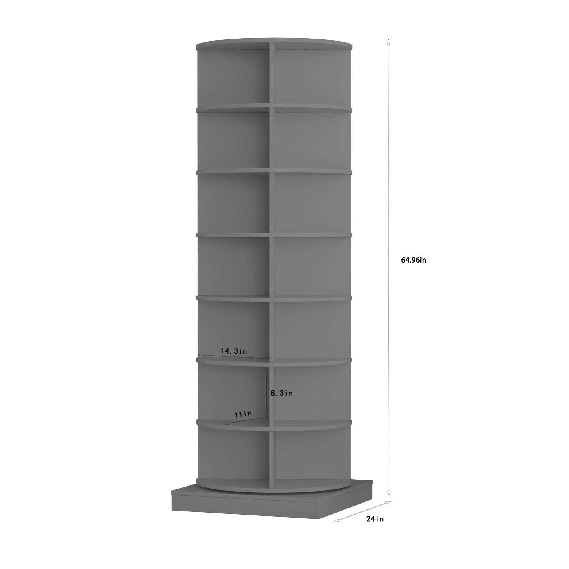 new 360 gray rotating shoe cabinet with 7 layers can accommodate up to 28 Paris shoes - Korvel