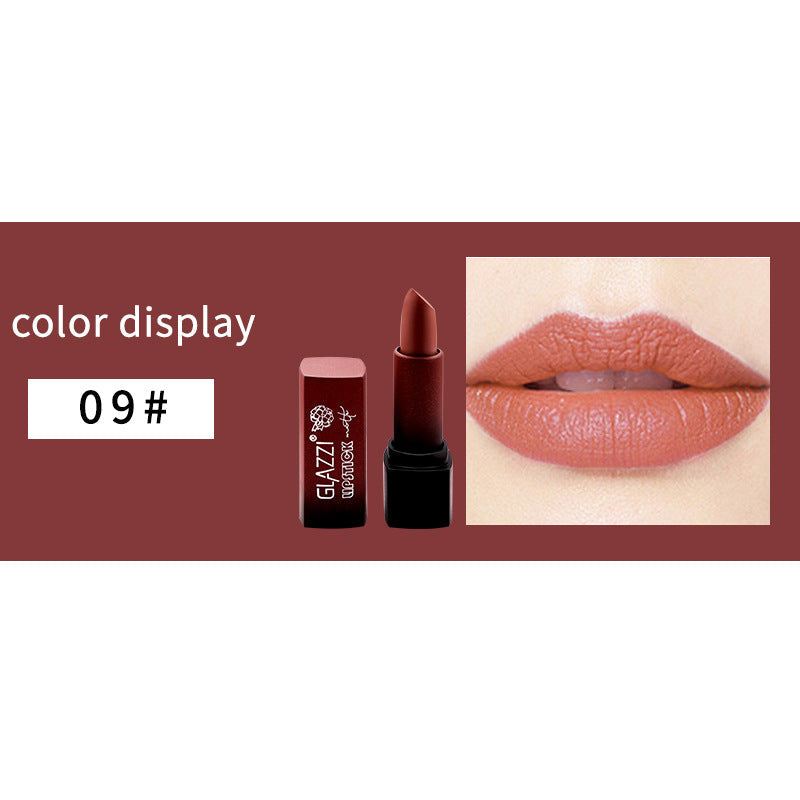 Small Square Tube Matte Matte Not Easy To Fall Off Lipstick Smooth Moisturizing Not Pull Dry Lasting Color Portable Lipstick Makeup - Korvel