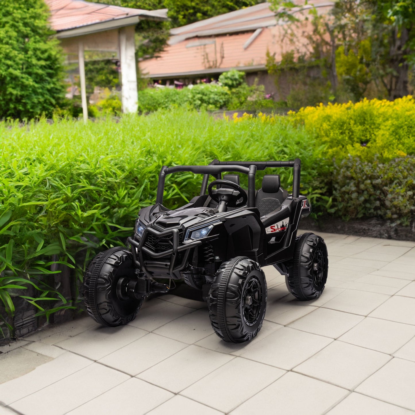Side by Side 4x4 Ride on Off-Road Truck with Parent Remote Control, Battery Powered Electric Car w/High Low Speed - Korvel