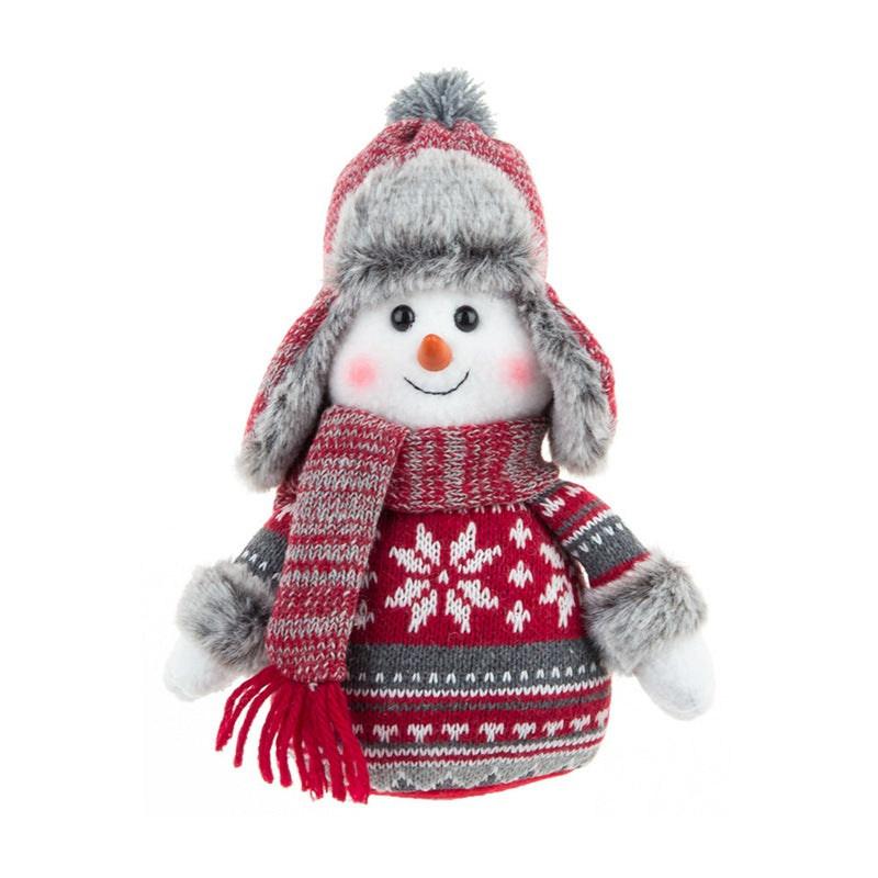 Poupée en tissu bonhomme de neige charmante pour décor festif