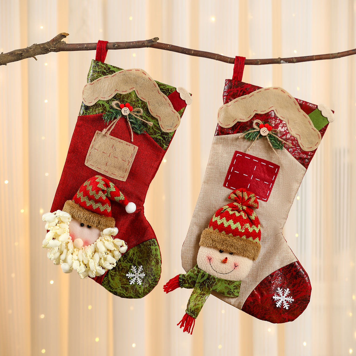 3D Cartoon Christmas Stockings - Festive Holiday Decor