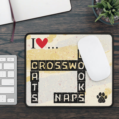 Purrfectly Designed Crosswords Cat-Themed Gaming Mouse Pad - Korvel