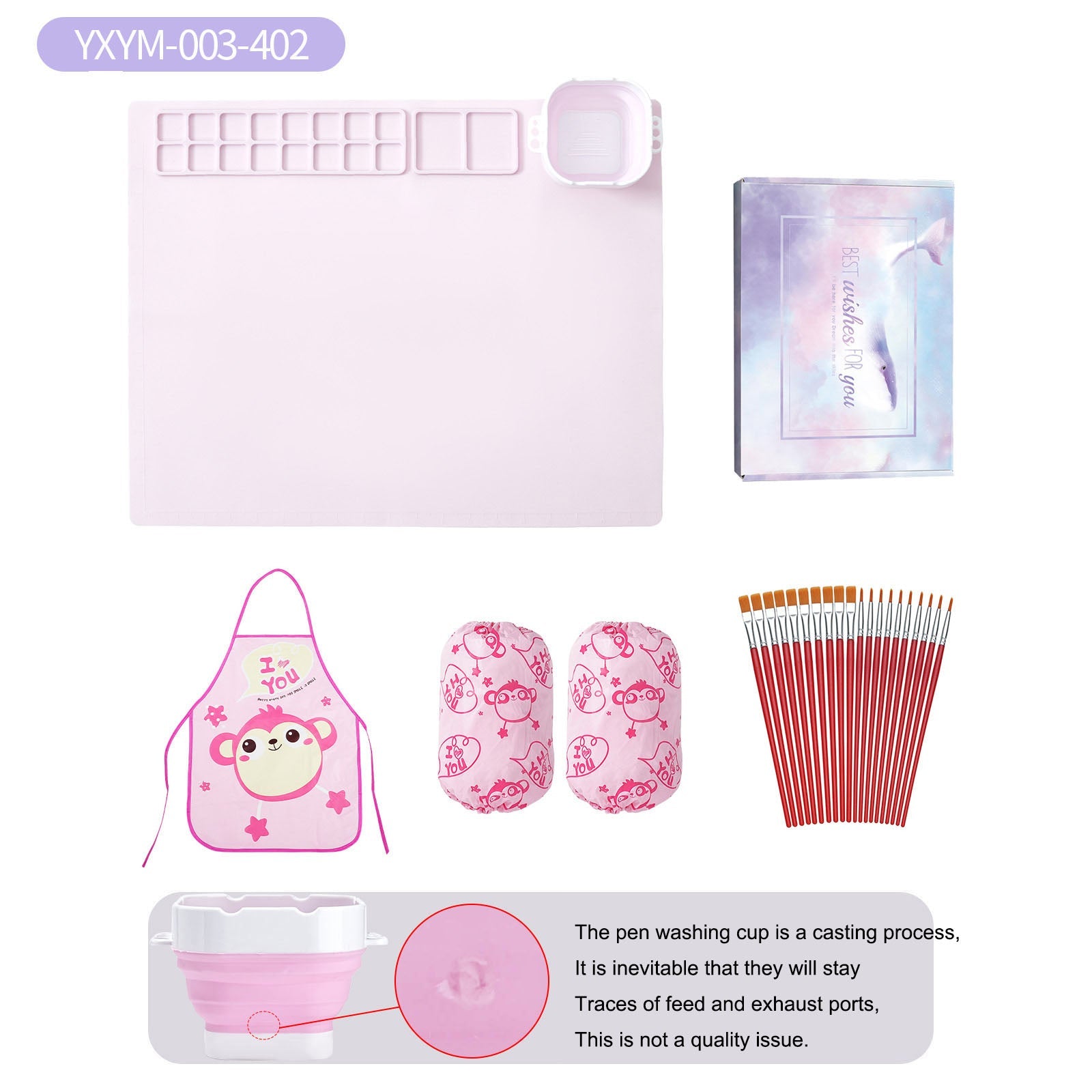 Silicone painting pad, simple solid color art painting pad, children's graffiti pad, washable watercolor color matching silicone - Korvel