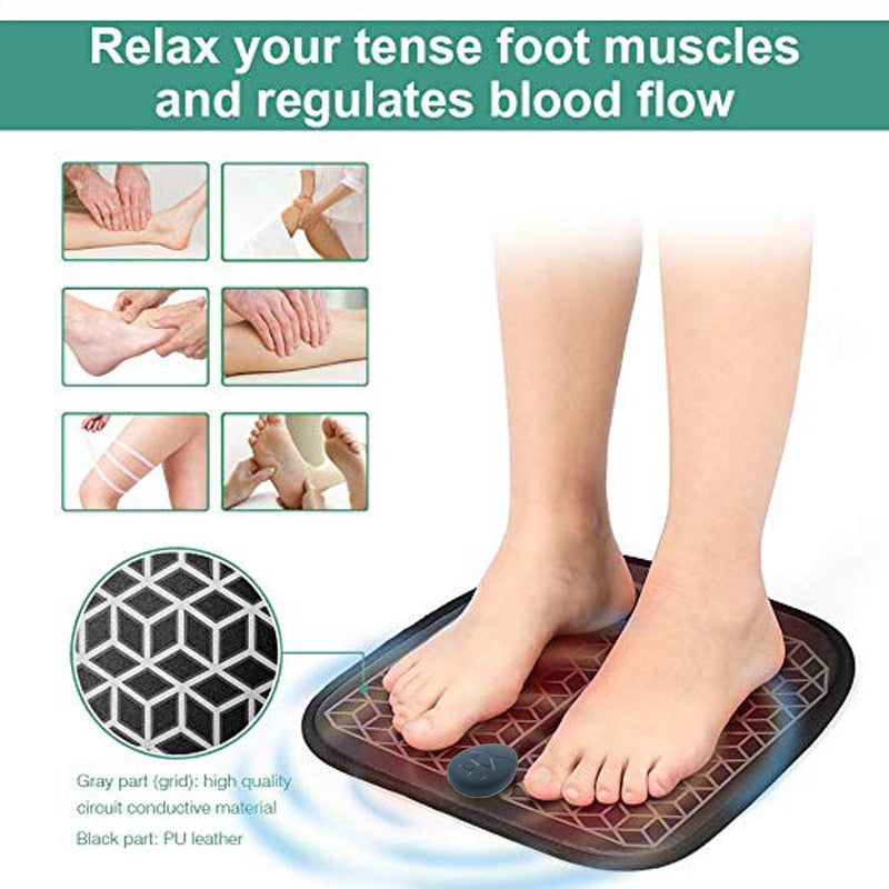 Electric EMS Foot Massager Pad for Relaxation