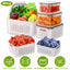 5-Piece Stackable Food Storage Containers with Drain Basket