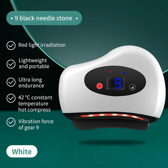 Electric Guasha Massager Hot Compress Eye Massager Stone Heating Vibration Scraping Neck Face Skin Lifting Removal Wrinkle Tool - Korvel