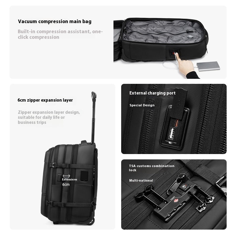 Sac à dos trolley extensible Premium Vacuum pour les voyages d'affaires