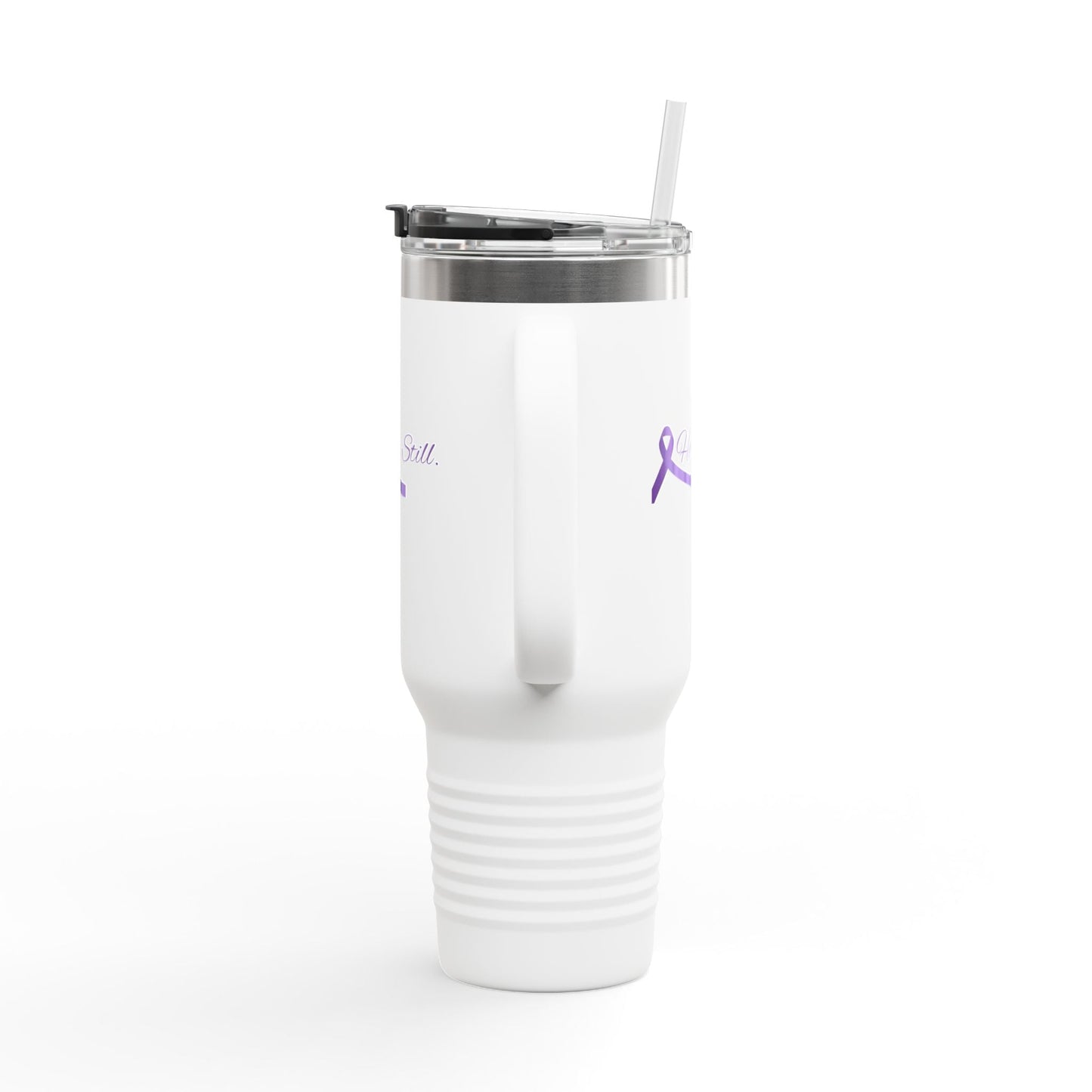 Aquí. Aún. Taza de viaje aislada de 40 oz - Conciencia sobre la epilepsia