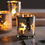 Portavelas de Plata Hecho a Mano con Patrón de Reno