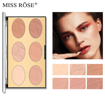 Wet And Dry Matte Multi-Function Six Color Nose Shadow Silhouette High Gloss Powder Oil Waterproof Durable Honey Powder - Korvel