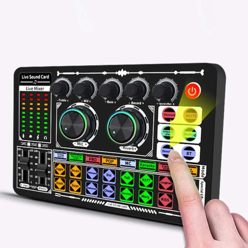 F999 Mixer Podcast Sound Board for Live Recording