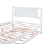 Lit plateforme de taille complète avec trundle ajustable - Blanc