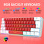 61 key keyboard with split lines, mini minimalist keyboard, compact dual color color RGB luminous film keyboard - Korvel