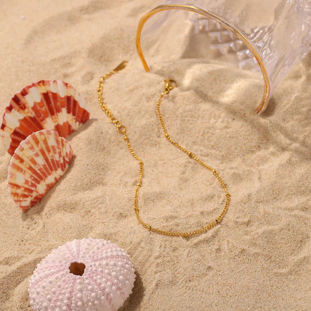 Elegant Stainless Steel Bead Anklet