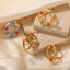 Bague en perles de verre en acier titane