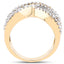 Bague en Diamant Noir, Blanc et Jaune Plaquée Or Jaune 14K